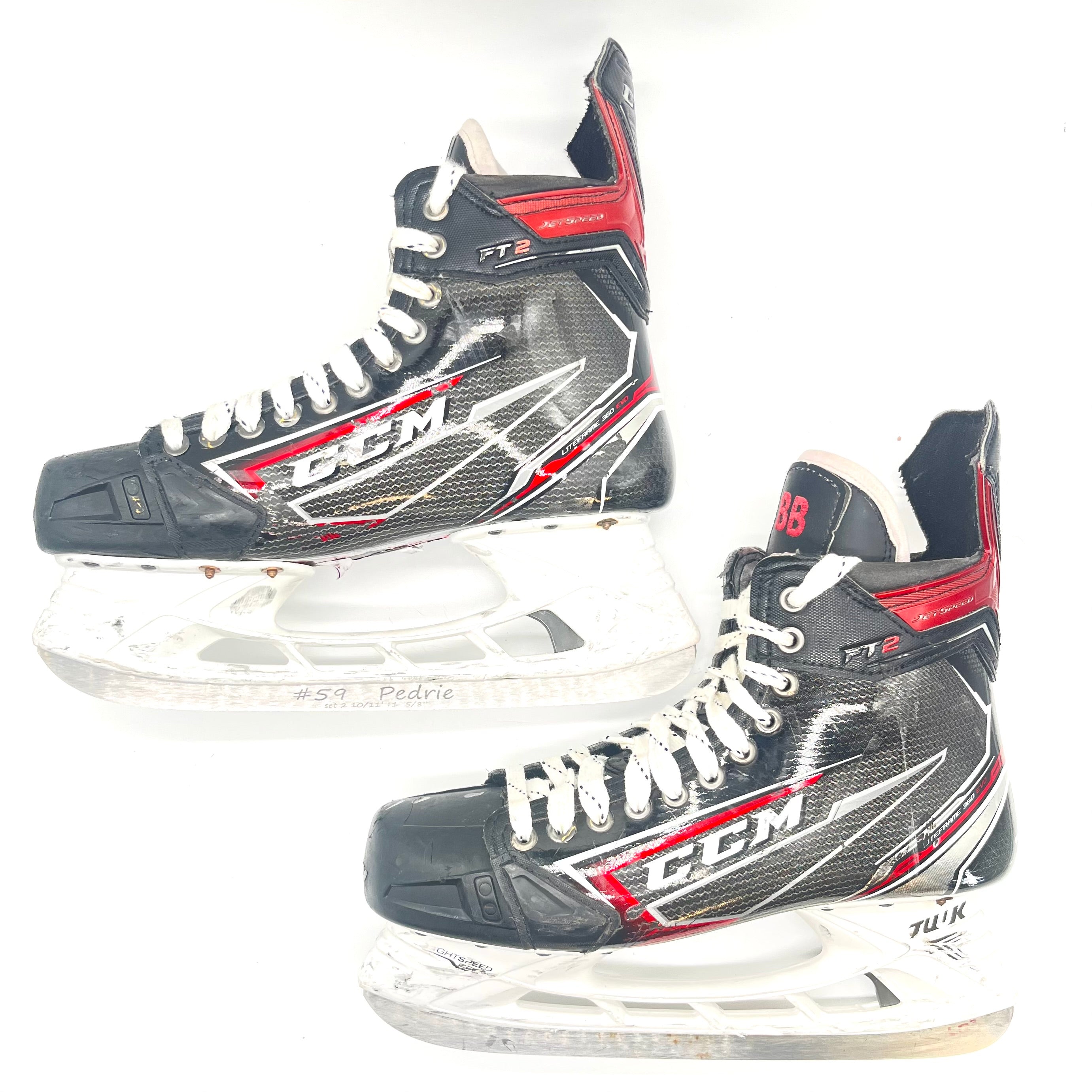 CCM Jetspeed FT2 – Patins de hockey d'occasion NHL Pro Stock – Bowen Byram